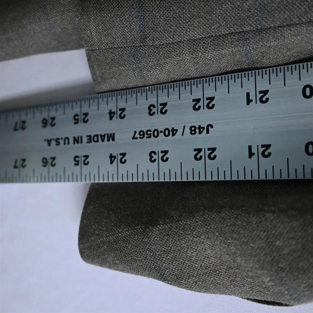 Jos A Bank 44R Green Windowpane Check‎ Silk Wool Blazer Jacket Sport Coat